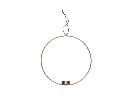 Ring Metall Rundeisen m Teelichthalter z hängen D25cm