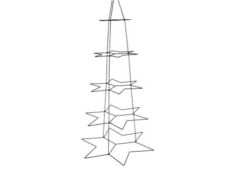 Displayhänger Sternform x5 D20/30/40/50/60 H140cm