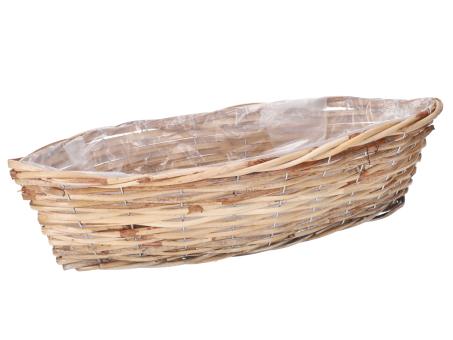Pflanzschiffchen Rattan hell gespalten B55 T20 H13cm