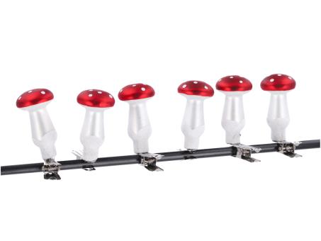 Fliegenpilz Glas Xmas a Clip D2,5 H5cm