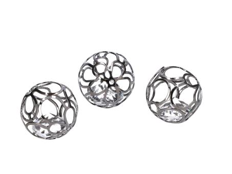 Drahtkugel mit Diamant Kristallglas  D3cm