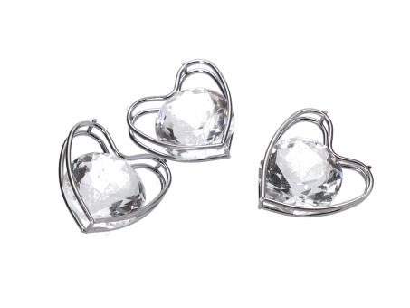 Herz Drahtgestell mit Diamant Glas D3,5 T1cm