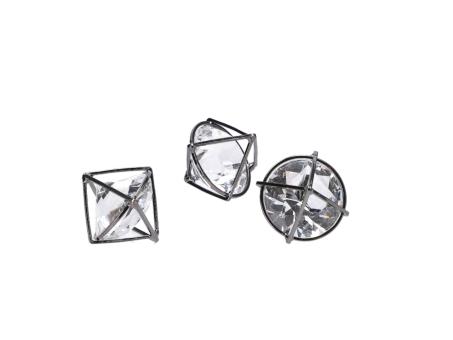 Diamant Glas im Drahtgestell  D2,5cm