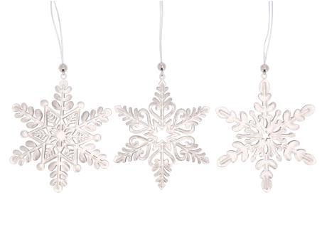 Hänger Blech durchbrochen Schneeflocke 3Modelle D12 L24cm