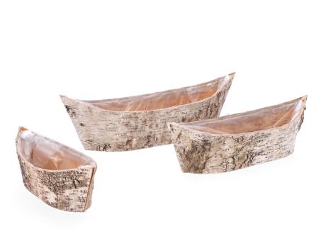 Schiffchen Birkenrinde Set3 B52 T18 H15cm