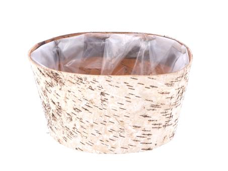 Pflanzschale Birkenrinde konisch D16/22 H11cm