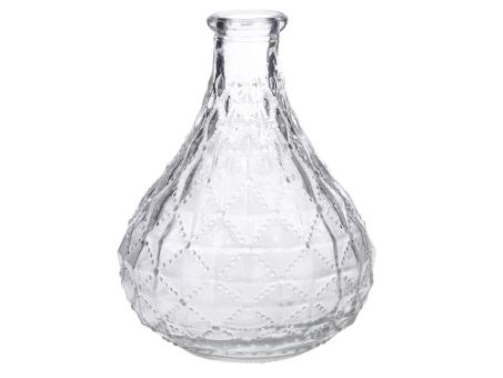 Vase Glas Drop Struktur Perlraute D9,5 H12cm
