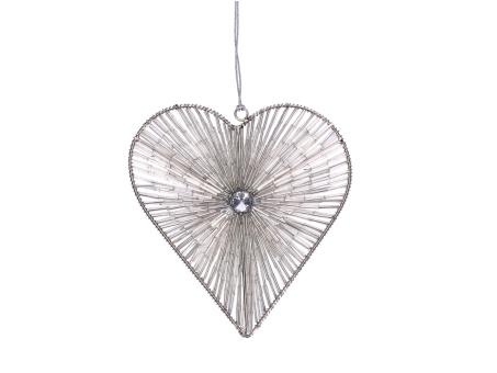 Herz Perlen-Minitubes  m Diamant   D15cm