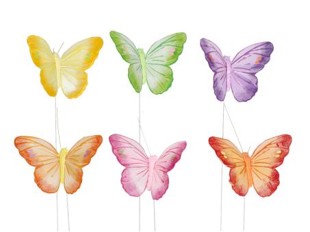 Schmetterling a Draht 6Fb sortiert D8,5cm