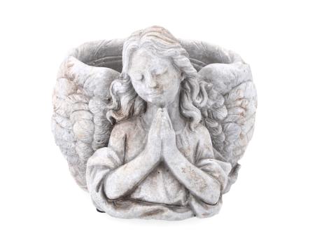 Pflanztopf m Engel betend Beton   B20 T17 H15cm