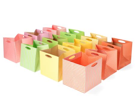 Pflanztasche Papier innen wasserabw. beschichtet 3Mod uni-streifen-punkte D14 H13,5cm