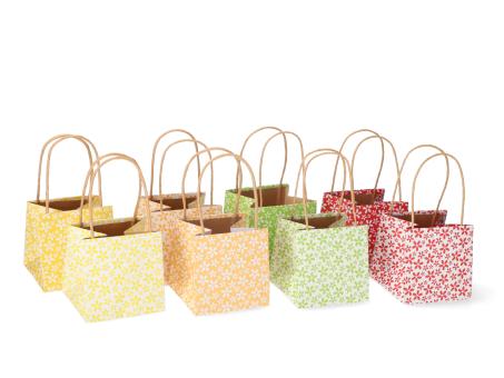 Pflanztasche Papier Blüte m Henkel 2Mod innen foliert D10,5 H10,5cm