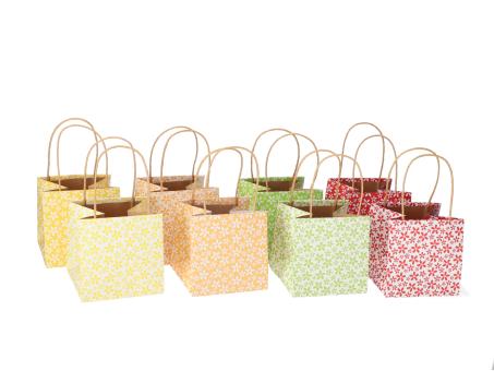 Pflanztasche Papier Blüte m Henkel 2Mod innen foliert  D12 H12cm