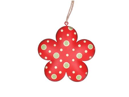 Blüte Blech m Punkten Hänger   D10 T1,6cm