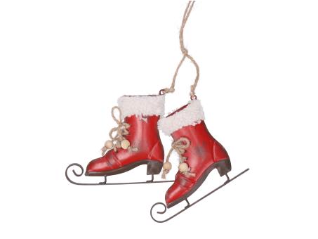 Schlittschuh Paar Blech z Hängen  B9,5 T1,3 H11cm
