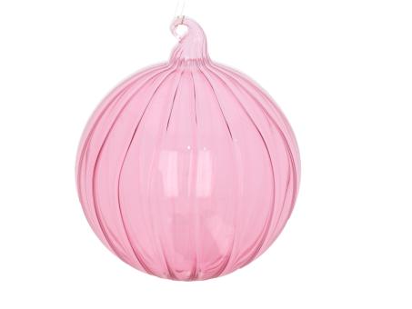 Glaskugel mundgeblasen transparent Rille  D10cm