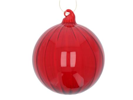 Glaskugel mundgeblasen transparent Rille  