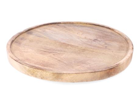 Holzplatte Mangoholz m Rand  D40 H3,5cm