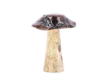 Pilz Mangoholz Kappe emailliert z Stellen H15 D12cm