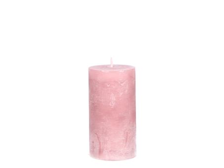 Edelkerze Rustika durchgefärbt H130 D70 rosa ca. 55Std Brenndauer D7 H13cm