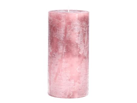 Edelkerze Rustika durchgefärbt H200 D100 rosa ca. 122Std Brenndauer D10 H20cm
