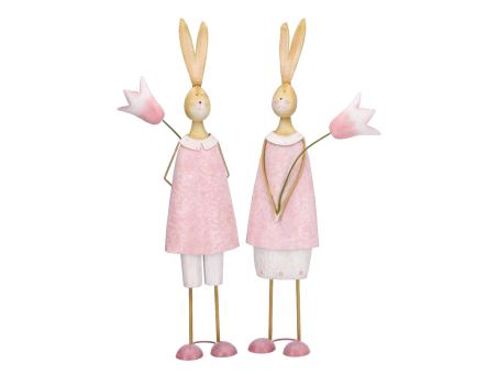 Osterhase Blech m Blüte 2Mod z Stellen  B16 T13 H70,5cm