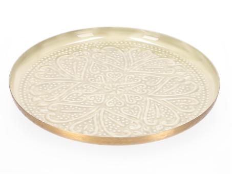 Tablett Struktur Metall emailliert D40 H3cm