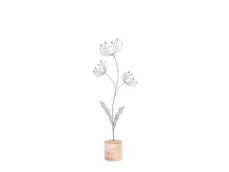 Dandelion Zinkblech auf Holzsockel z Stellen  H33,5cm