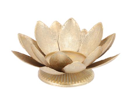 Halter Teelicht/Kerze Lotosblüte Metall D15/17 H10cm