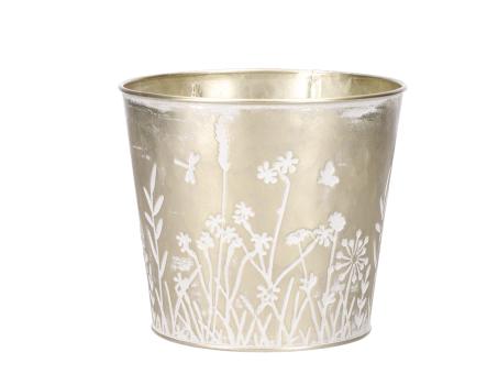 Topf Zink Prägemotive Wiese D15 H13cm