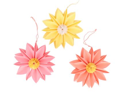 Blüte 3D Margerite Faltpapier m Magnet z Hängen 3fb ge-kor-pnk sort 