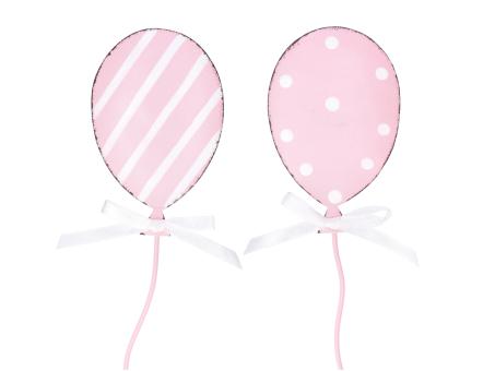 Stecker Ballon Blech 2Mod Punkte/Streifen  B6,5 H44cm