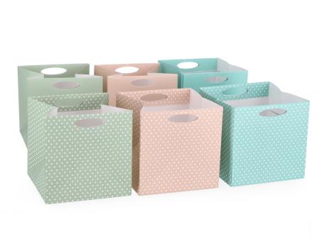 Pflanztasche Papier 2Mod uni-dots 3 Fb salbei-skin-mint sort  D12 H12cm