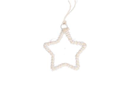 Stern Jute-Perlen z Hängen  D10cm