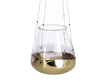 Hänger Glas i Messingschale Draht-Drops  D10 H9,5 L40cm