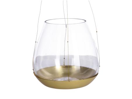 Hänger Glas i Messingschale Draht-Drops  D15 L45cm