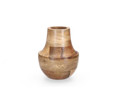 Vase Holz Deko Kalebass (f Trockenblumen) H18 D14cm