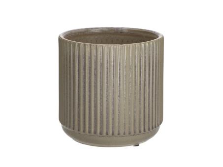 Topf Oliv Keramik glasiert D15 H13cm