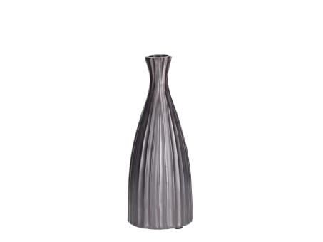 Vase Vesu Keramik Glasur metal black  D9 H23cm