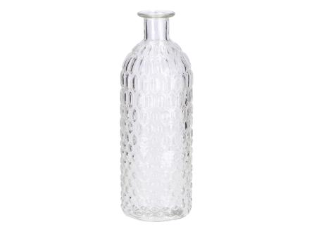 Tischvase Flasche Glas Struktur D7 H20cm