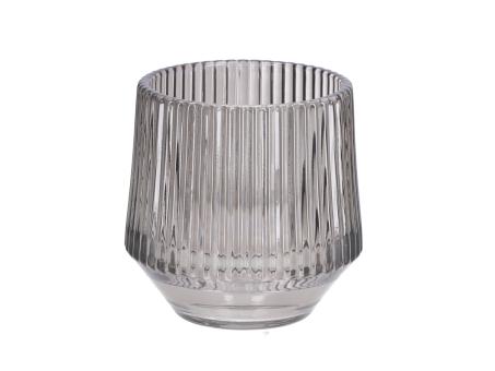 Teelichtglas Heavy Rille dickwandig  D8, H8cm