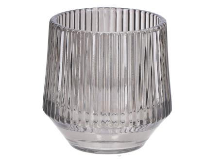 Teelichtglas Heavy Rille dickwandig  D9,5 H9,7cm
