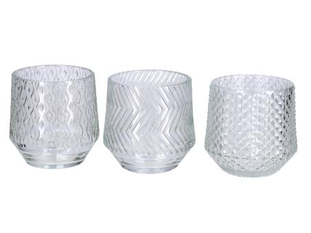Teelichtglas Heavy 3Mod dickwandig  D9,5 H9,7cm
