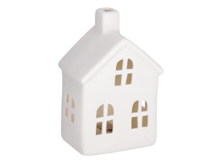 Porzellanlicht Haus m LED (Knopfzellen 2xLR44)  B10 T7 H15cm