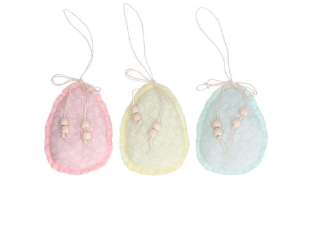 Ei Stoff z Hängen 3FB pastell gelb-minth-rosa sort  B6 H9cm