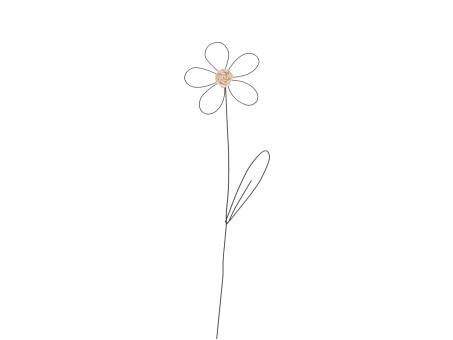 Blume Draht/Rattan z Stecken D10 L57cm