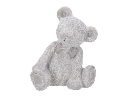 Teddybär sitzend Polyresin Betonfinish B14 T10 H16cm