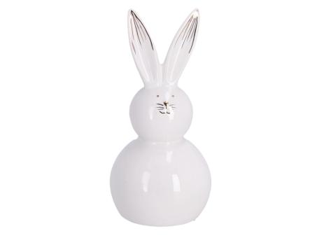 Hase Dolomite Keramik light gold paint D6,4 H13,5cm