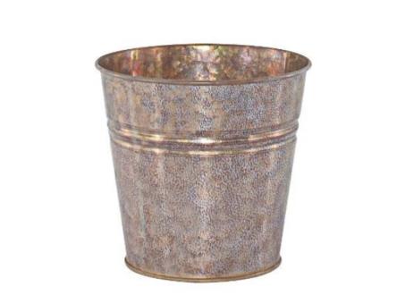 Topf Zink Rille antikfinish D16 H14,3cm