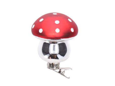 Fliegenpilz Glas am Clip D5,5 H6cm